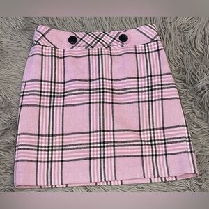 ANN TAYLOR Lavender Plaid Cotton Skirt size 4 Womens